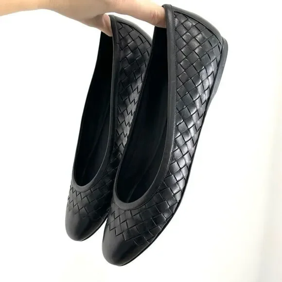 Bottega Veneta $670 Napa Intrecciato Ballet Flats in black - Picture 6 of 11
